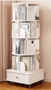 Economical White Rotating Bookshelf. 25SPN-142W