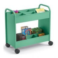 Economical Book Trolley with 12 Compartment Shelf. 15PMT323-12C