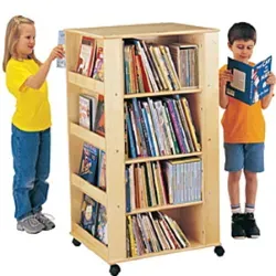 Large Four Side Mobile Book Display Tower. 17PMT908-7293