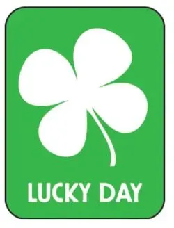Modern Subject Class Label "Lucky Day". PD136-9139