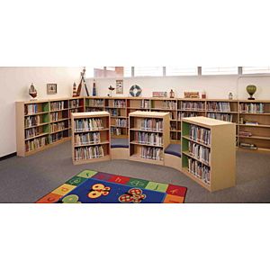 Deluxe Book Shelves with Cushion Seat Package D.  CDLX-3B4S-PackD